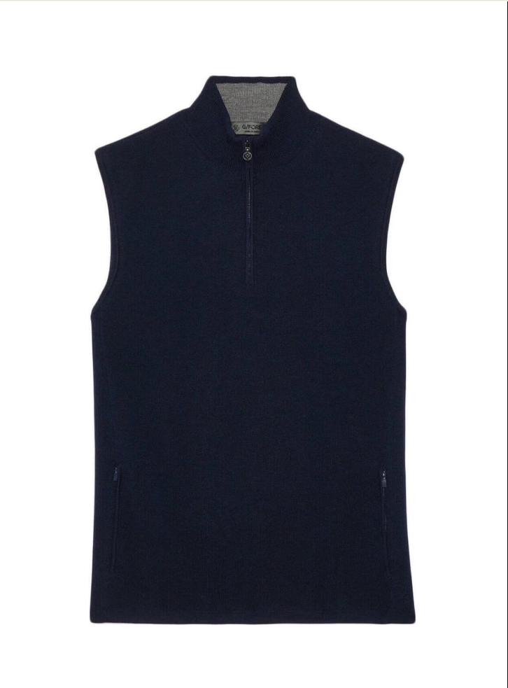 G/FORE 1/4 ZIP MERINO WOOL TECH-LINED DUNES TAILORED FIT VEST