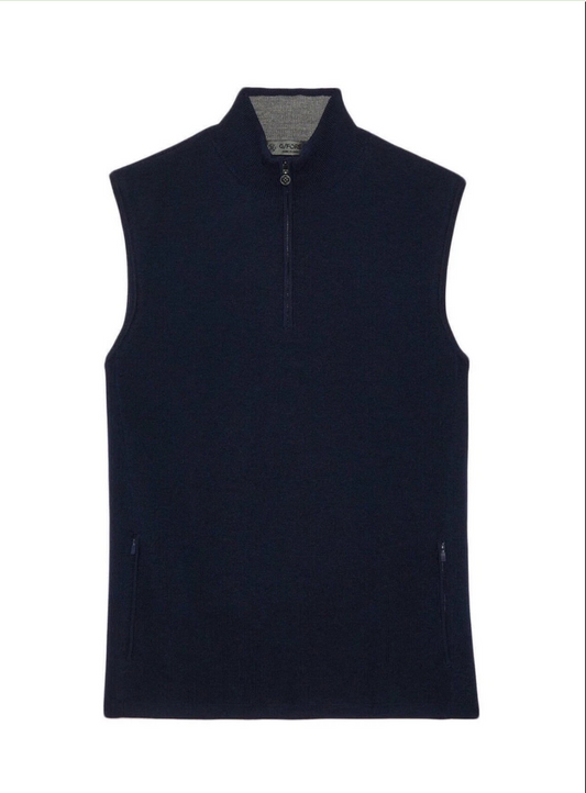 G/FORE 1/4 ZIP MERINO WOOL TECH-LINED DUNES TAILORED FIT VEST