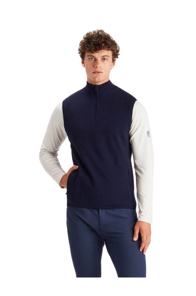 G/FORE 1/4 ZIP MERINO WOOL TECH-LINED DUNES TAILORED FIT VEST