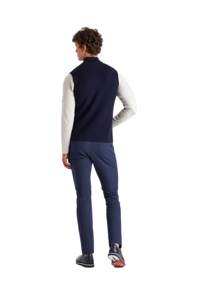 G/FORE 1/4 ZIP MERINO WOOL TECH-LINED DUNES TAILORED FIT VEST