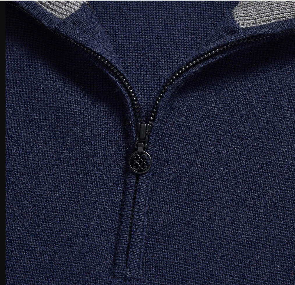G/FORE 1/4 ZIP MERINO WOOL TECH-LINED DUNES TAILORED FIT VEST