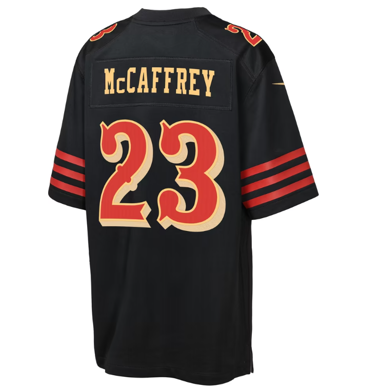 San Francisco 49ers Nike #23 Christian McCaffrey Youth 2025 Rivalries Collection Game Jersey
