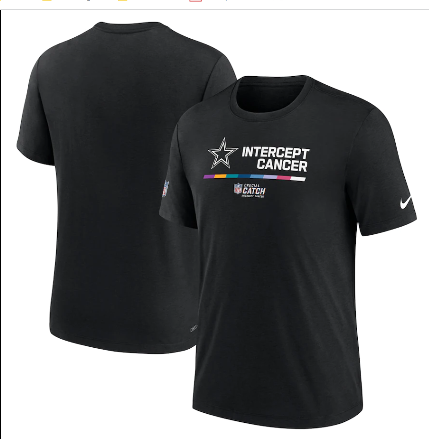 Dallas Cowboys Nike Black Men's Crucial Catch Performance T-Shirt
