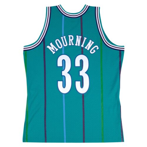 Charlotte Hornets Mitchell & Ness # 33 Alonzo Mourning Teal 1992-93 Hardwood Classic Swingman Jersey
