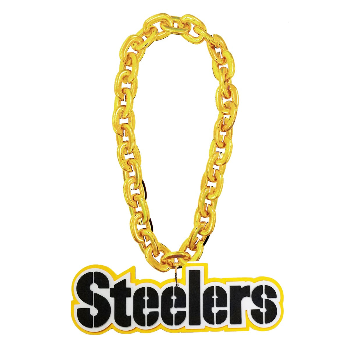 Pittsburgh Steelers Word Mark Aminco Foam Fan Chain - Gold