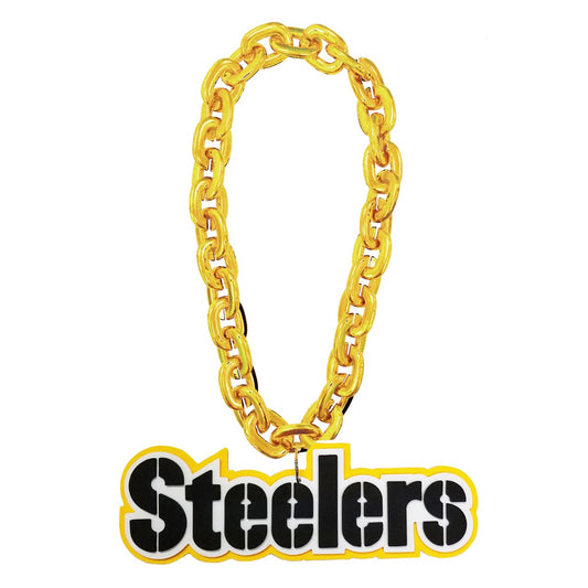 Pittsburgh Steelers Word Mark Aminco Foam Fan Chain - Gold