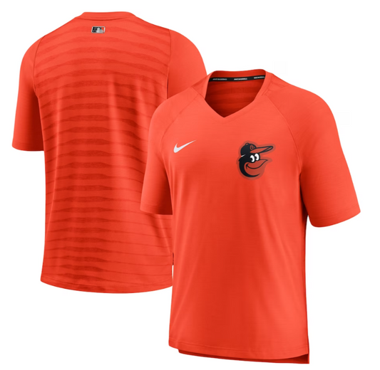 Baltimore Orioles Nike Orange Authentic Collection Pregame Performance V-Neck T-Shirt