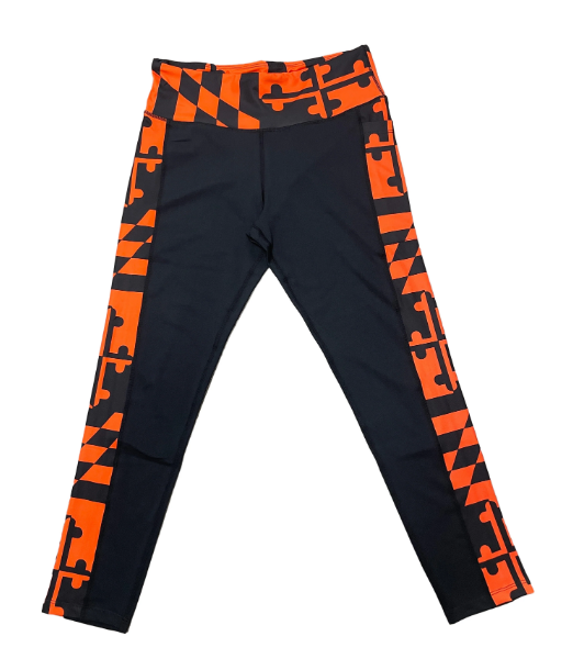 Route One Orange & Black Maryland Flag Leggings