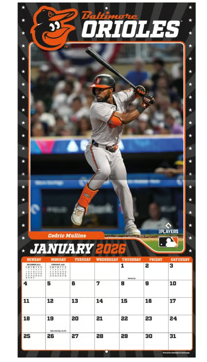 MLB Baltimore Orioles 2026 Wall Calendar