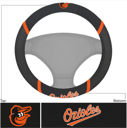 Baltimore Orioles Ploy Suede Steering Wheel Cover