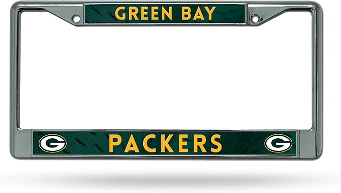 Green Bay Packers Rico Industries 12" x 6" Chrome Metal License Plate Frame