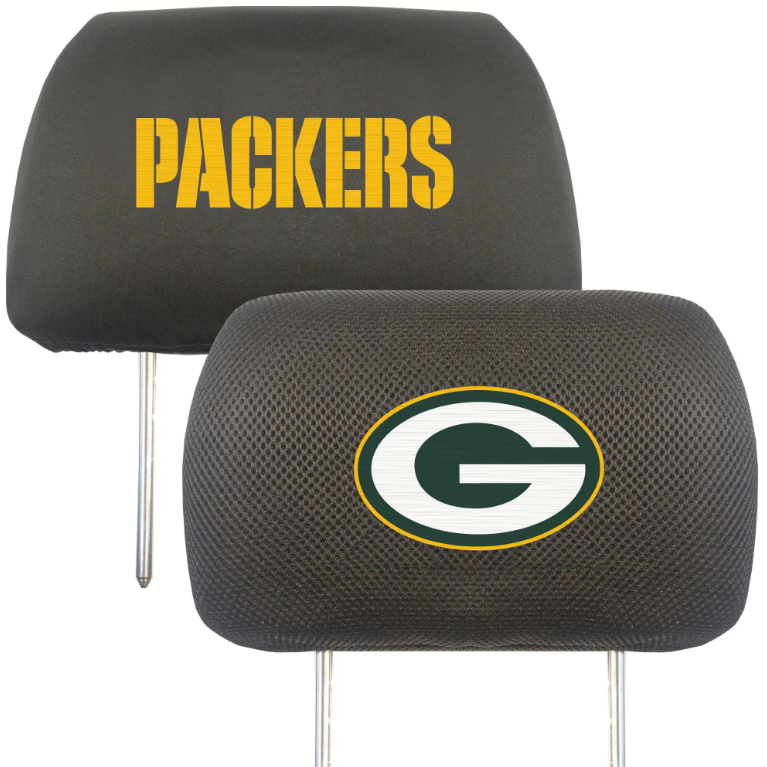 Green Bay Packers Fan Mat Set of 2 Head Rest Cover