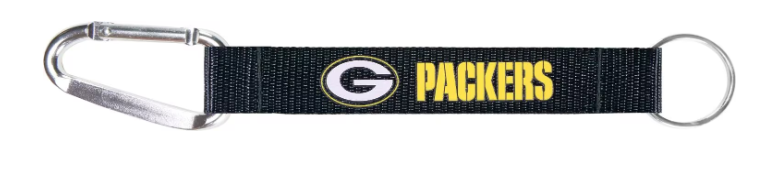 Green Bay Packers Carabiner Keychain-Black