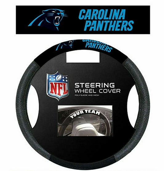 Carolina Panthers Ploy Suede Steering Wheel Cover