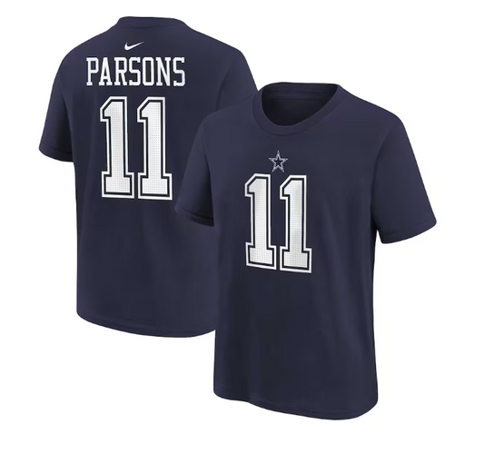 Dallas Cowboys Nike Youth #11 Micah Parsons Player T-Shirt- Blue