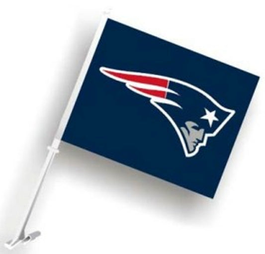 New England Patriots Team Car Flag - Blue