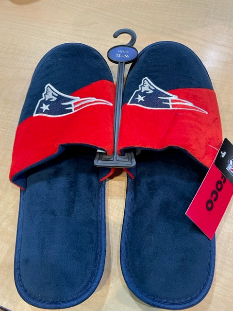 New England Patriots Mens Foco NFL Team Color Block Slippers