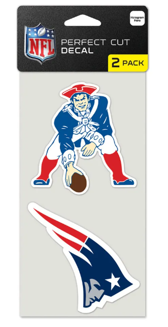 New England Patriots Wincraft Perfect Cut Decal 4x4 Set of Two