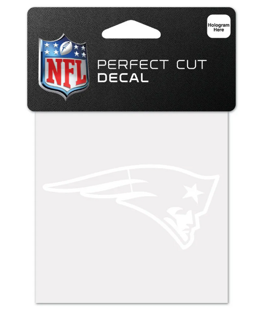 New England Patriots Wincraft Logo 4X4 Perfect Cut Decal White