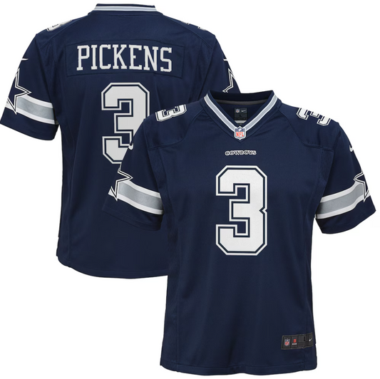 Dallas Cowboys Nike #3 George Pickens Youth Game Jersey- Blue