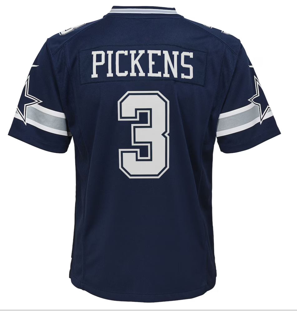 Dallas Cowboys Nike #3 George Pickens Youth Game Jersey- Blue