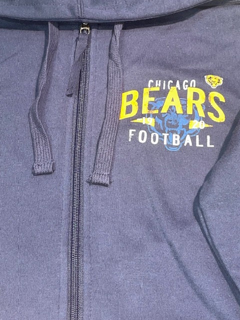 Chicago Bears Starter Playability Full Zip Hoodie- Navy