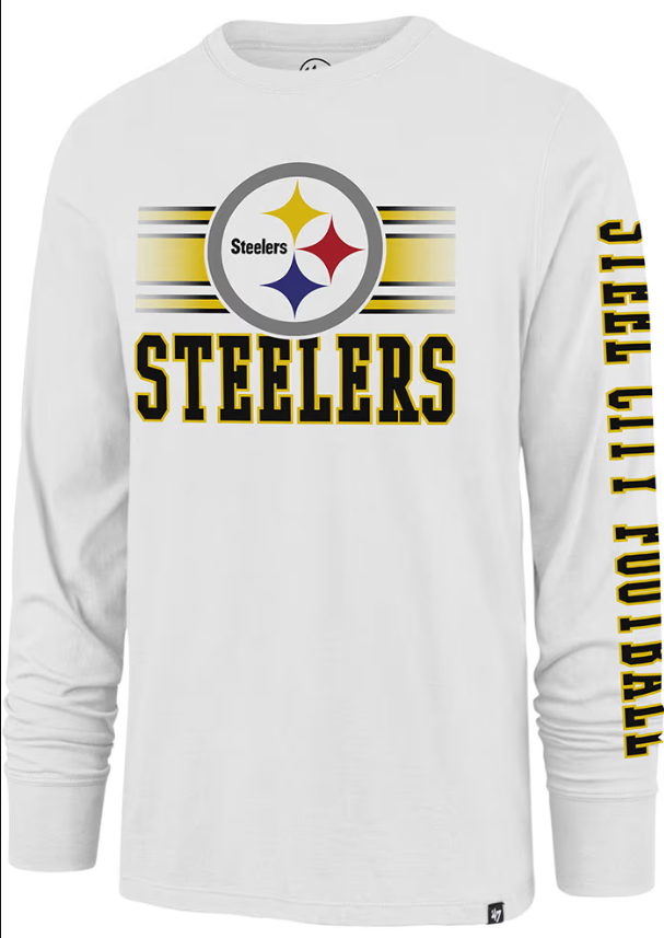 Pittsburgh  Steelers 47' White Wash Power Rival long Sleeve Shirt