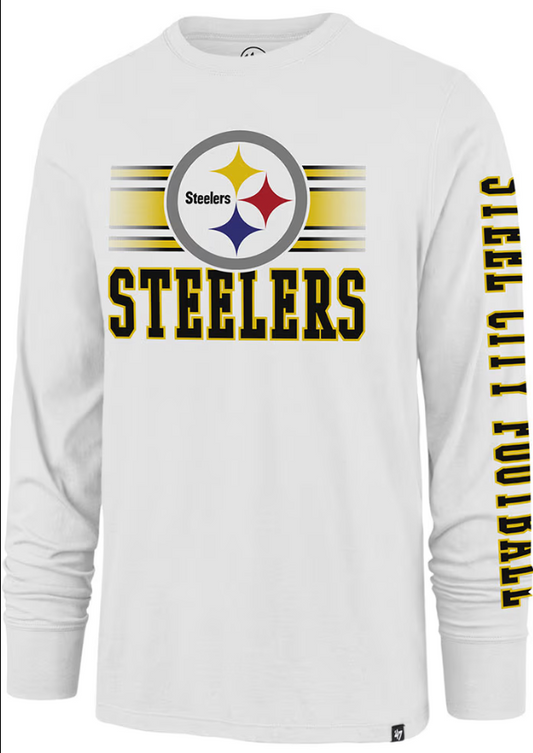 Pittsburgh  Steelers 47' White Wash Power Rival long Sleeve Shirt