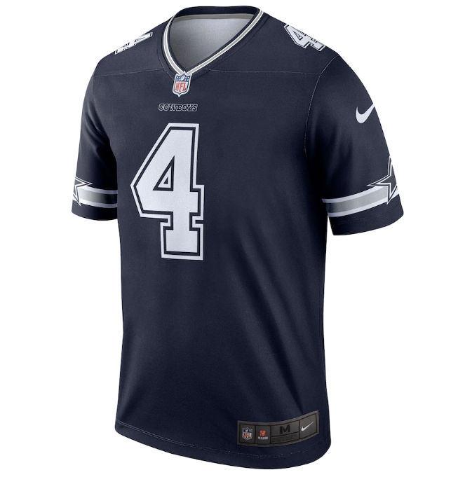 Dallas Cowboys #4 Dak Prescott Nike Legend Men's Jersey- Blue