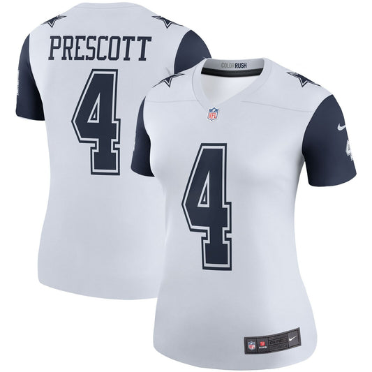 Dallas Cowboys Nike #4 Dak Prescott Women's Legend Color Rush White Jersey