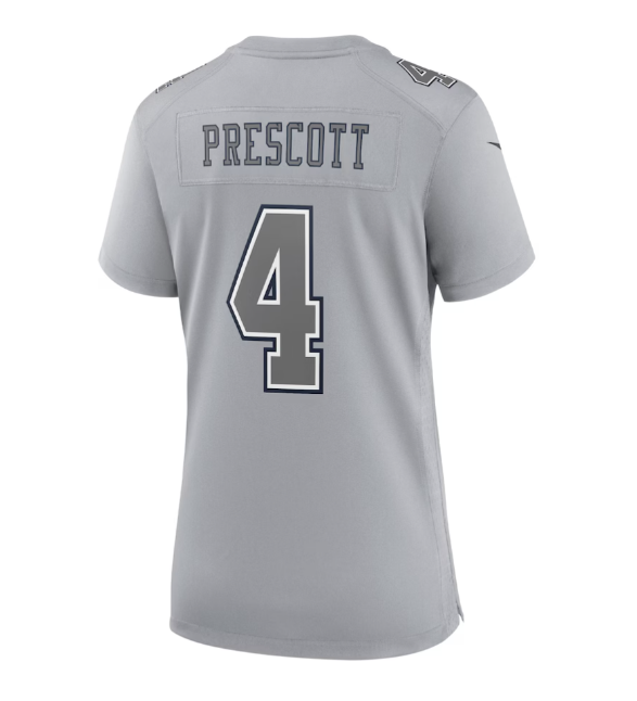 Dallas Cowboys Nike Women's #4 Dak Prescott Atmosphere Game Jersey - Gray