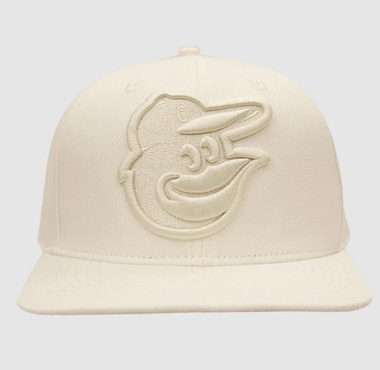 Baltimore Orioles Pro Standard Nautral Wool Snapback Hat- Eggshell