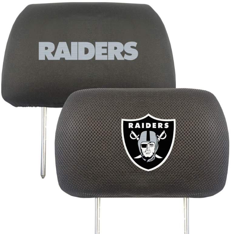 Las Vegas Raiders Fan Mat Set of 2 Head Rest Cover