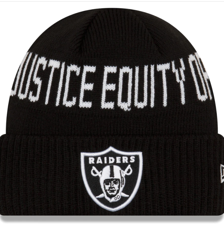 Las Vegas Raiders New Era Black Team Social Justice Cuffed Knit Hat