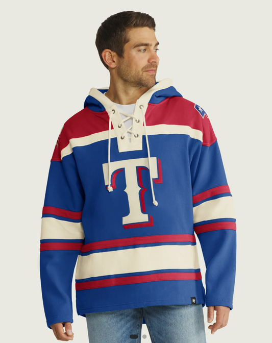 Texas Rangers '47 Brand Superior Lacer Blue Hoodie