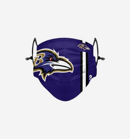 Baltimore Ravens Foco On-Field Sideline Logo Pleated Face Cover Mask