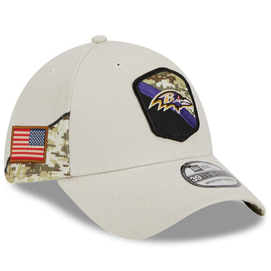 Baltimore Ravens New Era 2023 Stone Salute To Service 39THIRTY Flex Hat