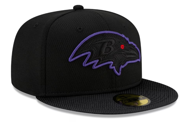 Baltimore Ravens New Era Sideline Road 59FIFTY Fitted Hat - Black