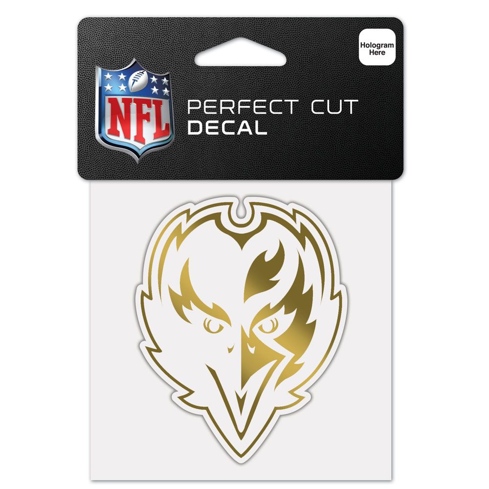 Baltimore Ravens Wincraft 4X4 Gold Perfect Cut Decal