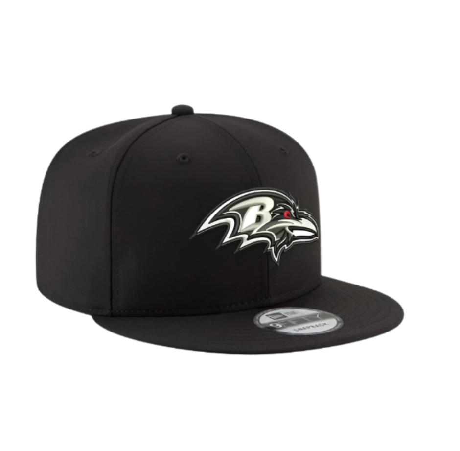 Baltimore Ravens New Era Black & White 9Fifty Snapback Hat