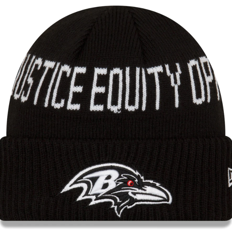 Baltimore Ravens New Era Black Team Social Justice Cuffed Knit Hat