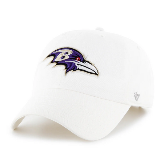 Baltimore Ravens White '47 Clean Up Adjustable Dad Hat