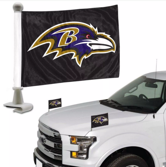 Baltimore Ravens Fan Mat Ambassador Flag Car