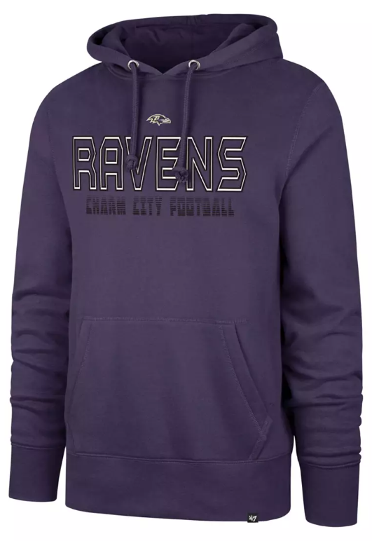 Baltimore Ravens '47 Byline Headline "Charm City"  Men's Hoodie- Purple