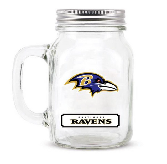 Baltimore Ravens Duck House 20 oz Mason Jar
