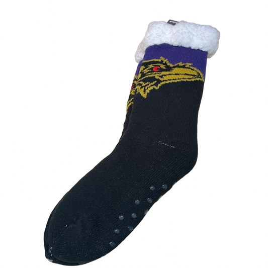 Baltimore Ravens Forever Collectibles Women's Stripe Logo Tall Footy Slipper Socks