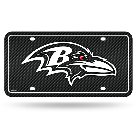Baltimore Ravens Rico Carbon Fiber Design Vanity Metal Auto Tag