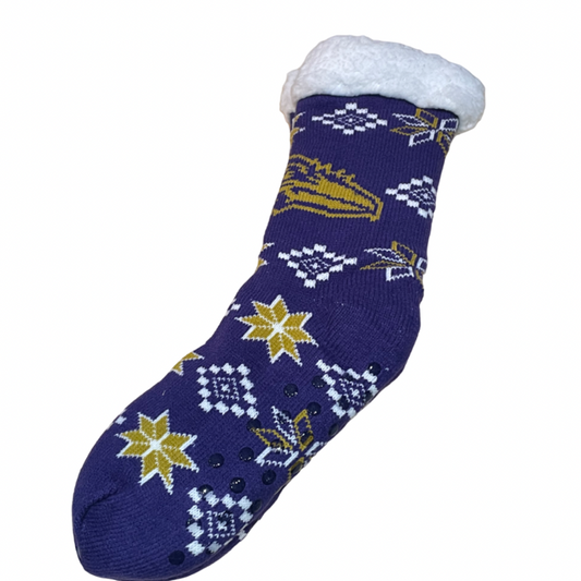 Baltimore Ravens Forever Collectibles Women's Holiday Logo Tall Footy Slipper Socks