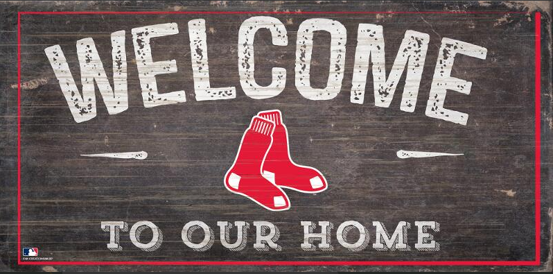 Red Sox Team Fans Welcome Wood Sign