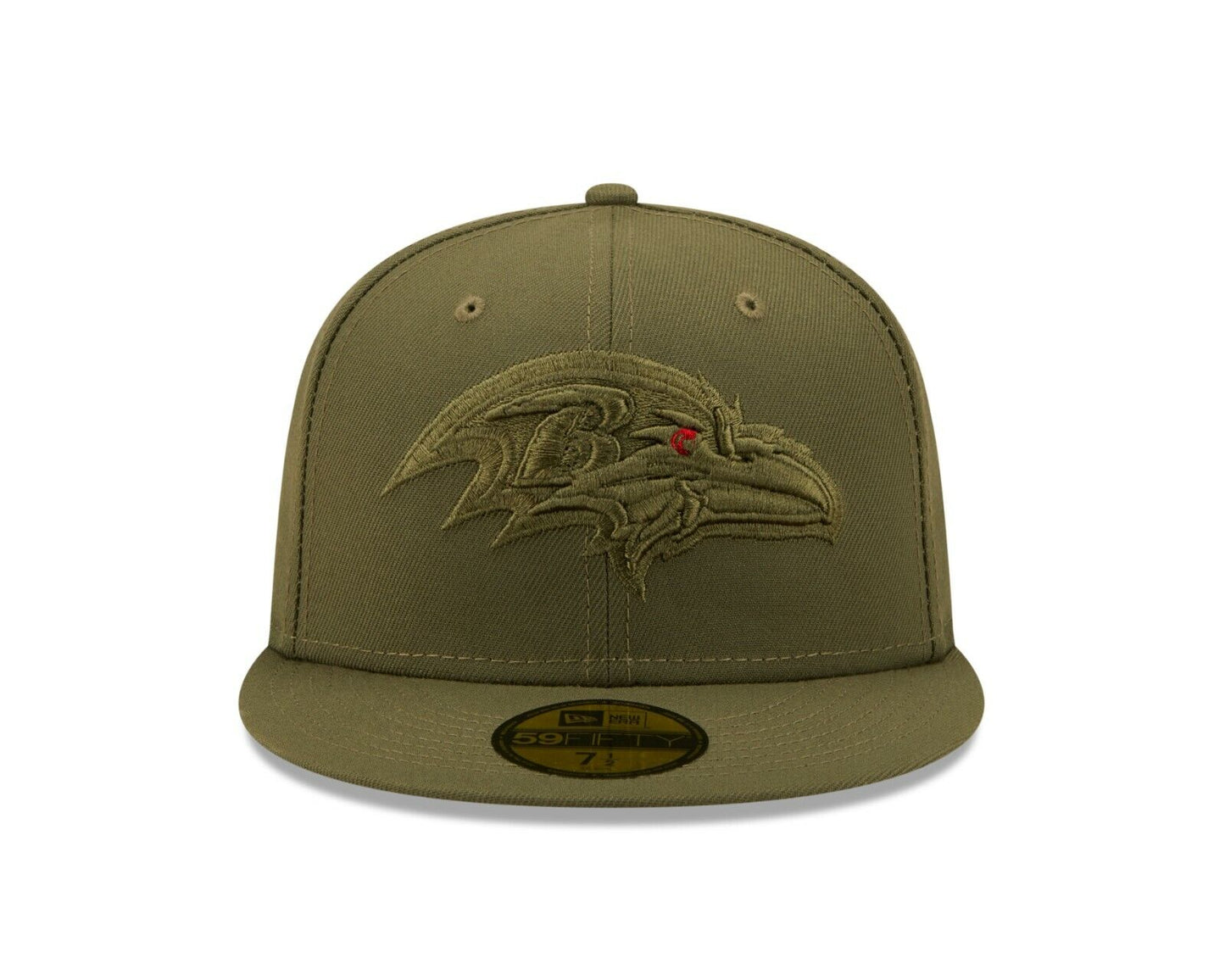 Baltimore Ravens New Era Color Pack New Olive 59fifty Fitted Hat - Red Eye